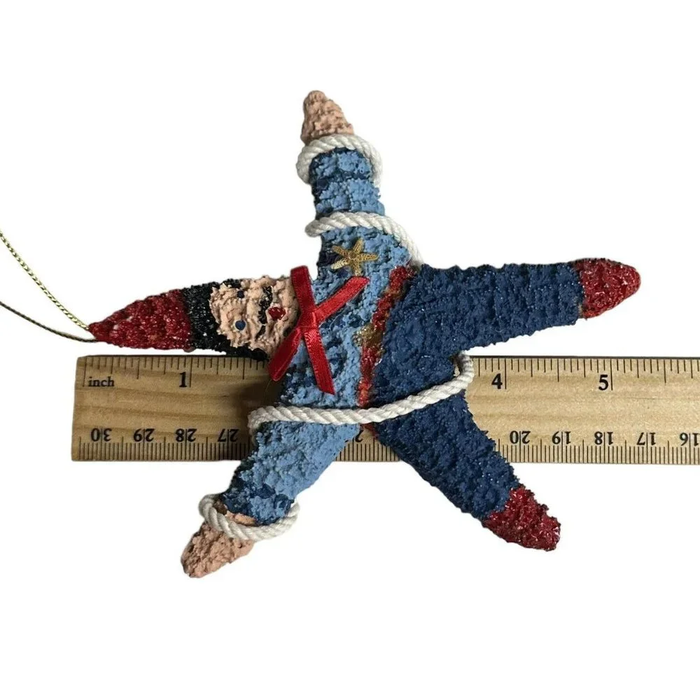 Starfish Christmas Ornament Hand Painted Toy‎ Soldier Nutcracker Texas Santa 5